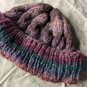 Purple and Blue Ombré Knit Beanie